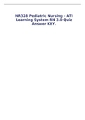 NR328 Pediatric Nursing - ATI Learning System RN 3.0 Quiz Answer KEY.