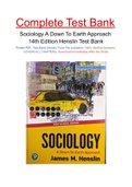 Sociology A Down To Earth Approach 14th Edition Henslin Test Bank