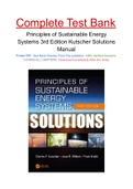 Principles of Sustainable Energy Systems 3rd Edition Kutscher Solutions Manual