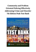 Community and Problem Oriented Policing Effectively Addressing Crime and Disorder 7th Edition Peak Test Bank