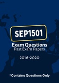 SEP1501 - Exam Questions PACK (2016-2020)