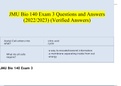 JMU Bio 140 STUDY BUNDLE (COMPLETE PACKAGE) (2022/2023) (Verified Answers)