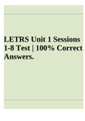 LETRS Unit 1 Sessions 1-8 Test | 100% Correct Answers.