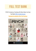 PSYCH 5 Introductory Psychology 5th Edition Rathus Test Bank