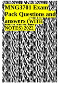 MNG3701 Exam Pack Questions and answers (WITH NOTES) 2022 