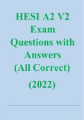 HESI A2 V2 Exam Questions with Answers (All Correct)(2022)