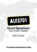 AUI3701 (ExamQuestionsPACK and Tut202 Letters)