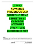 LCP4804 PORTFOLIO MEMO - SEMESTER 2 - 2022 - OCT./NOV. - UNISA ( WITH DETAILED FOOTNOTES AND BIBLIOGRAPHY)