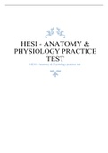 HESI ANATOMY & PHYSIOLOGY PRACTICE TEST