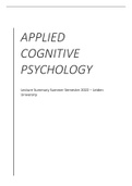 Applied Cognitive Psychology - Lecture Summary (Leiden University 2022)