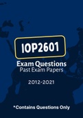IOP2601 - Exam Questions PACK (2012-2021)