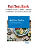 Nutrition Basics An Active Approach 2nd Edition Zimmerman Test Bank