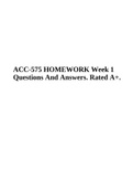 ACC575 HOMEWORK Week 1 Questions And Answers. Rated A+.