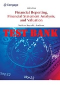 TEST BANK for Financial Reporting, Financial Statement Analysis and Valuation 10th Edition by Wahlen. (Complete Chapters 1-14).