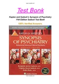 Kaplan and Sadock’s Synopsis of Psychiatry 11th Edition Sadock Test Bank