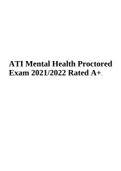 ATI Mental Health Proctored Exam 2021/2022 Rated A+.