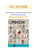 PSYCH 5 Introductory Psychology 5th Edition Rathus Test Bank with Question and Answers, From Chapter 1 to 14