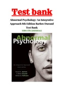 Abnormal Psychology: An Integrative Approach 8th Edition Barlow Durand Test Bank ISBN:978-1305950443|Complete Guide A+