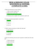 HESI A2 BIOLOGY (100 Questions and Answers) LATEST VERSION (GRADEDA+)