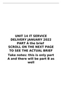 BTEC LEVEL 3 UNIT 14 IT SERVICE DELIVERY EXAM 2022 JANUARY PART A