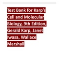Test Bank for Karp’s Cell and Molecular Biology, 9th Edition 2024 latest update by Gerald Karp, Janet Iwasa, Wallace Marshall.