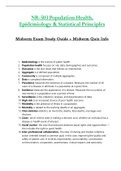 Midterm Exam Study Guide - NR503 / NR 503 (Latest 2022 / 2023) : Population Health, Epidemiology & Statistical Principles - Chamberlain