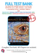 Test Bank For Campbell Biology in Focus 3rd Edition by Lisa A. Urry; Michael L. Cain; Steven A. Wasserman; Peter V. Minorsky; Rebecca Orr 9780134710679 Chapter 1-43 Complete Guide.