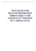 TEST BANK FOR HEALTH PROMOTION THROUGHOUT THE LIFESPAN 8TH EDITION BY CAROLE LIUM EDELMAN CHAPTER 1-25