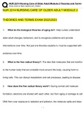 NUR 2214 Nursing Care of Older Adult Module 2 Theories and Terms Questions and Answers (2022/2023) (Verified Answers)