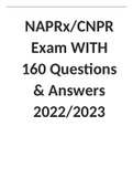 NAPRx/CNPR Exam WITH 160 Questions & Answers  Latest 2023