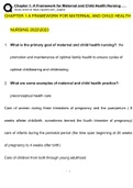 NURSING 101|NURSING 101WEEK 1 - A Framework for Maternal and Child Health Nursing. (20222023) 100% PASS.