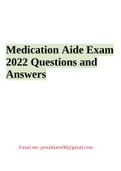 NURSING MISC - Medication Aide Exam 2022 Questions and Answers