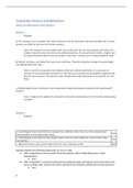 Corporate Finance and Behaviour - Notes on Homework and Practice questions 