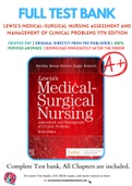 Test Bank for Lewis's Medical-Surgical Nursing Assessment and Management of Clinical Problems 11th Edition By Mariann M. Harding; Jeffrey Kwong; Dottie Roberts; Debra Hagler; Courtney Reinisch Chapter 1-68 Complete Guide A+