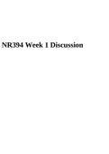 NR 394 Transcultural Nursing Week 1 Discussion.