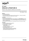 A-level ENGLISH LITERATURE B Paper 2A Texts and genres: Elements of crime writing