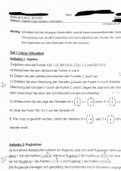 Mathe Klausur AbiturQ2 über Algebra, Lage Geraden und e-Fkt