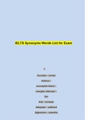 IELTS Synonyms Words List Exam