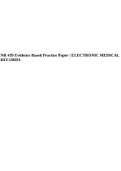 NR 439 Evidence Based Practice Paper | ELECTRONIC MEDICAL RECORDS.