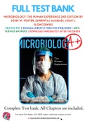 Test Bank for Microbiology: The Human Experience 2nd Edition By John W. Foster; Zarrintaj Aliabadi; Joan L. Slonczewski Chapter 1-27 Complete Guide A+