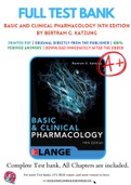 Test Bank for Basic and Clinical Pharmacology 14th Edition By Bertram G. Katzung Chapter 1-66 Complete Guide A+