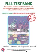 Test Bank For Basic Immunology: Functions and Disorders of the Immune System 5th Edition by Abul Abbas, Andrew Lichtman, Shiv Pillai 9780323390828 Chapter 1-12 Complete Guide.