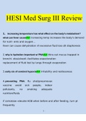 Hesi Med Surg III Review Questions and Answers (2023/2024) (Verified Answers)