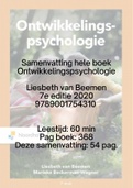 Nieuwe samenvatting (2022) Ontwikkelingspsychologie (7e druk 2020) Van Beemen - Hele boek Alle hoofdstukken