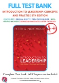 Test Bank for Introduction to Leadership: Concepts and Practice 5th Edition By Peter G. Northouse Chapter 1-14 Complete Guide A+