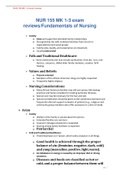 NUR 155 MK 1-3 exam reviews/Fundamentals of Nursing