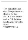 Test Bank for Saunders Comprehensive Review for the NCLEX-RN Examination, 7th Edition, Linda Anne Silvestri