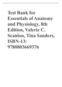 Test Bank for Essentials of Anatomy and Physiology, 8th Edition, Valerie C. Scanlon, Tina Sanders