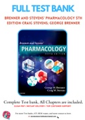 Test Bank for Brenner and Stevens’ Pharmacology 5th Edition BY Craig Stevens; George Brenner ISBN 9780323391665, 0323391664 Chapter 1-45 Complete Guide A+