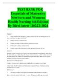 TEST BANK FOR Essentials of Maternity Newborn and Womens Health Nursing 4th Edition By Ricci-latest -20222-2024